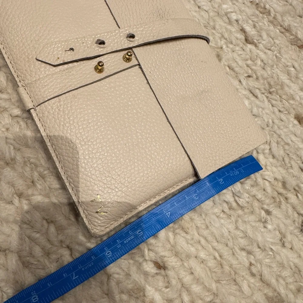 Tablet Folio Case - Cream Leather Sleeve Sheath TV IPad Case
